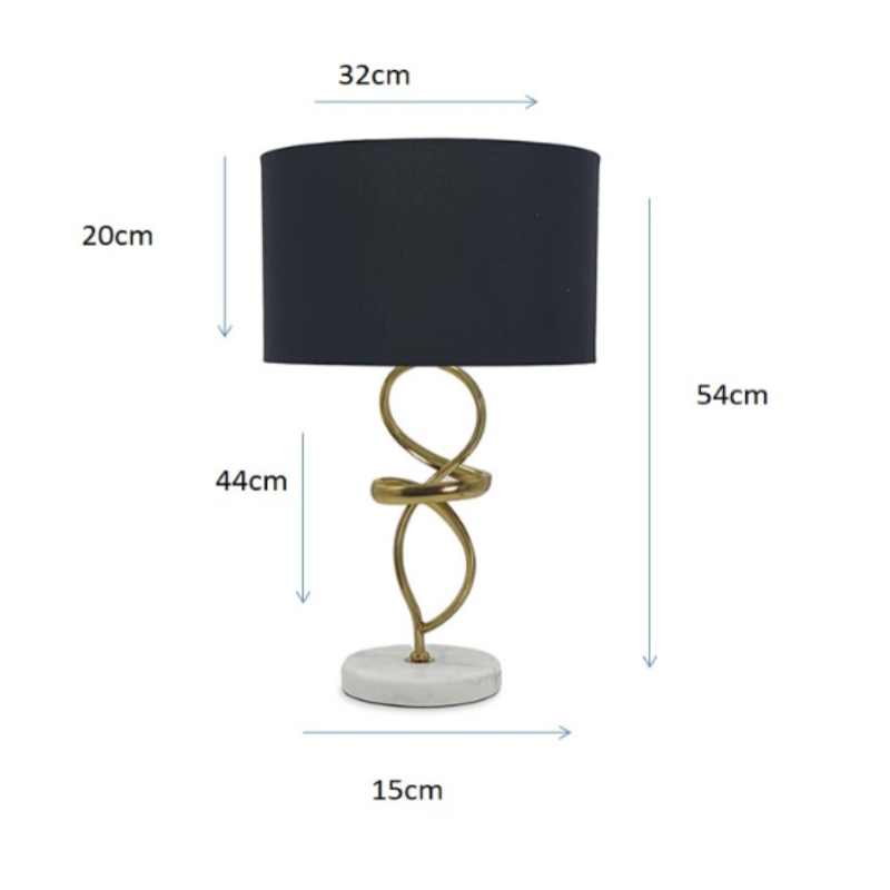 Abstract Gold & Marble Table Lamp