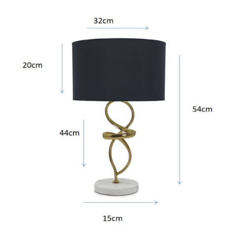 Abstract Gold & Marble Table Lamp