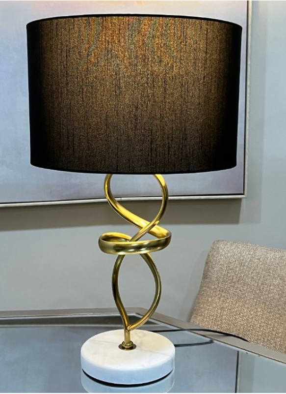 Abstract Gold & Marble Table Lamp