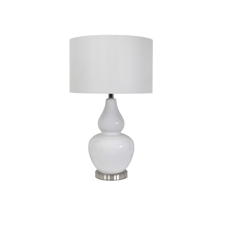 Coastal White Classic Table Lamp With White Shade