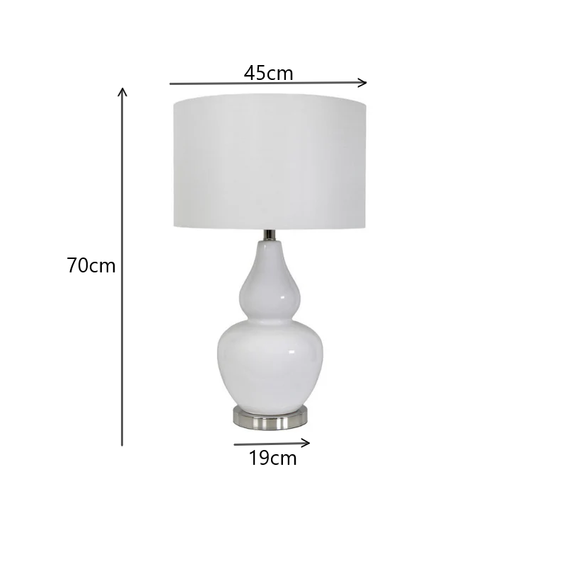 Coastal White Classic Table Lamp With White Shade